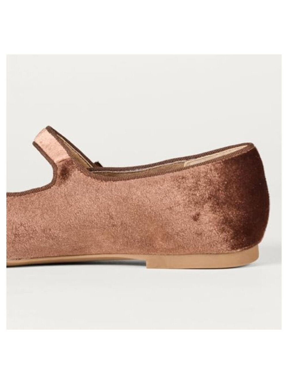 Mary Jane Ballet Flats Velvet Padded Memory Foam Buckle Strap Square Toe - Picture 4 of 5